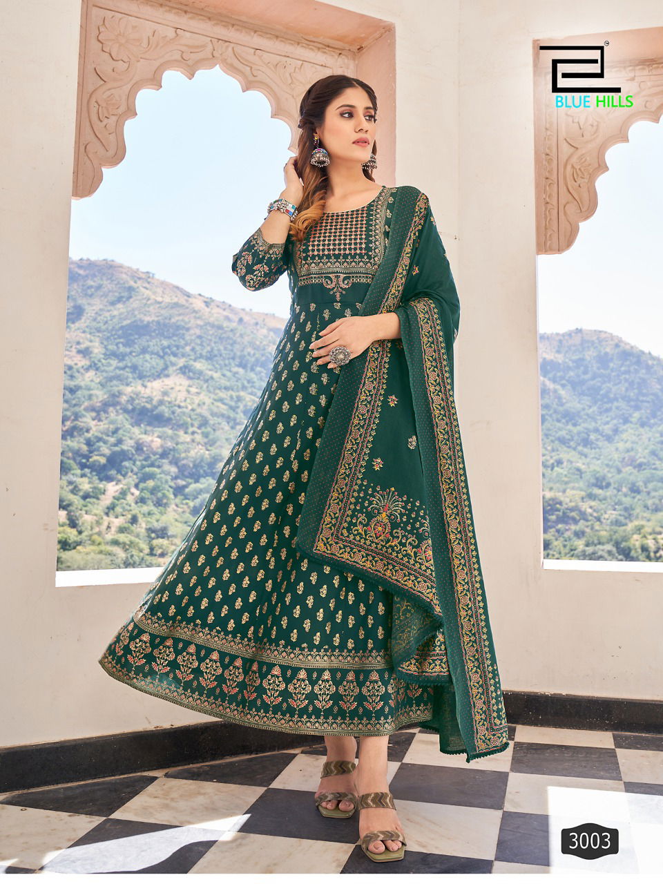 Blue Hills Senorita Vol 3 Heavy Festive Wear Wholesale Printed Kurtis With Dupatta Catalog